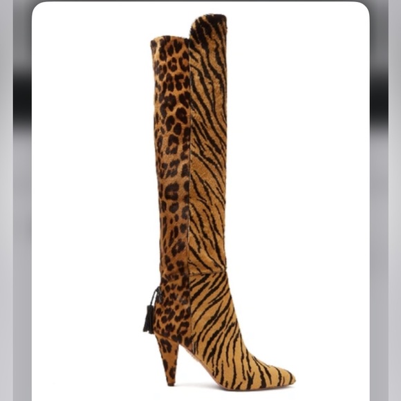 AQUAZURRA/Claudia Schiffer Leopard Boots 39 - Picture 2 of 10